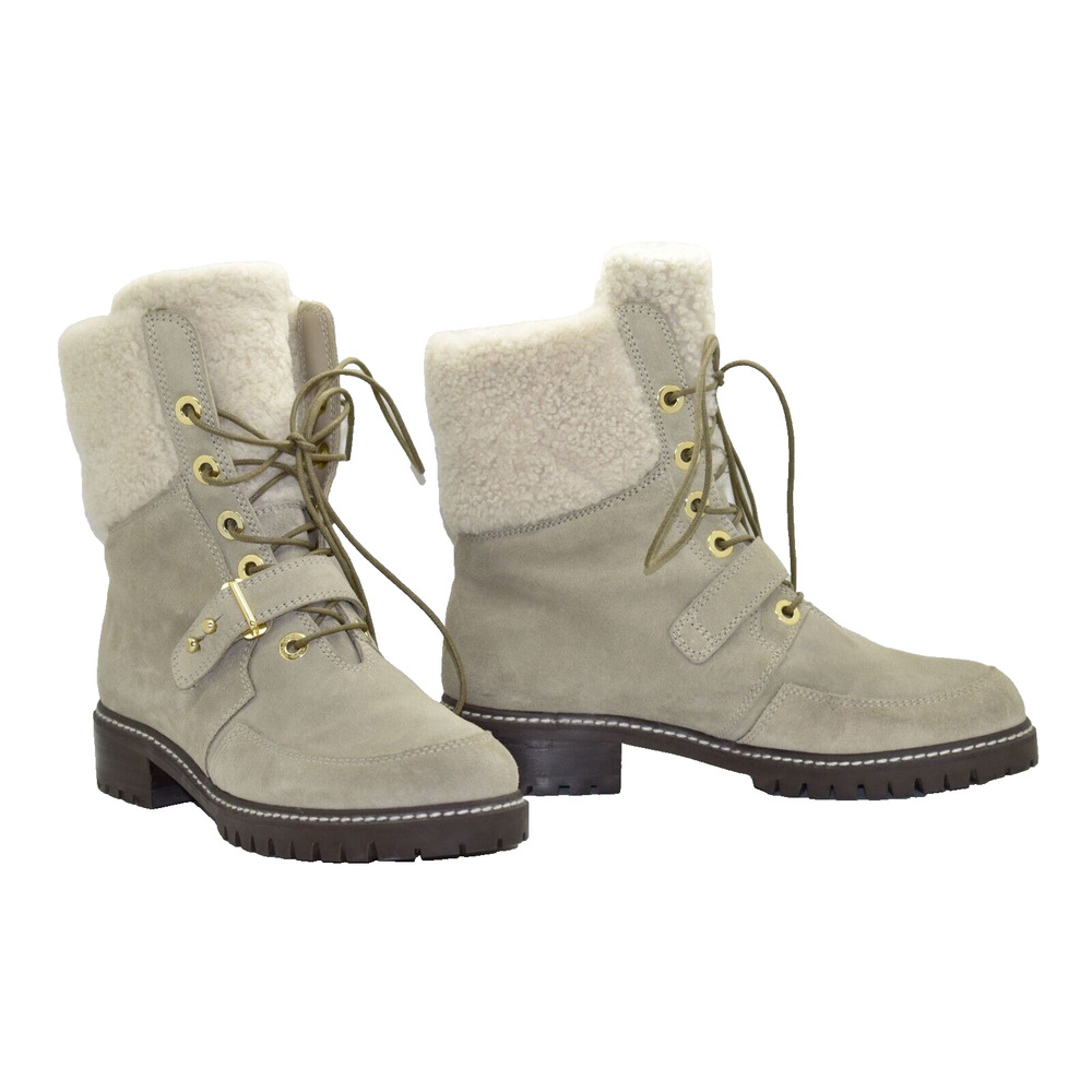 B5 Auth STUART WEITZMAN Ash Suede Faux Fur Shearling Lace Up Boot Shoes Size 5